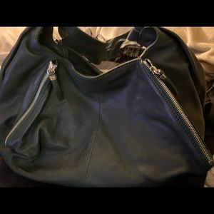Authentic Jil Sander leather zipper bucket bag